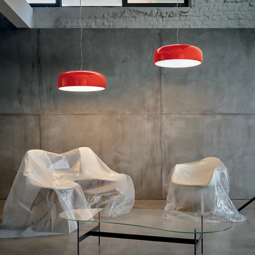 Hanging lamp, Smithfield S Pro, red, Ø60cm, H21,5cm - Flos