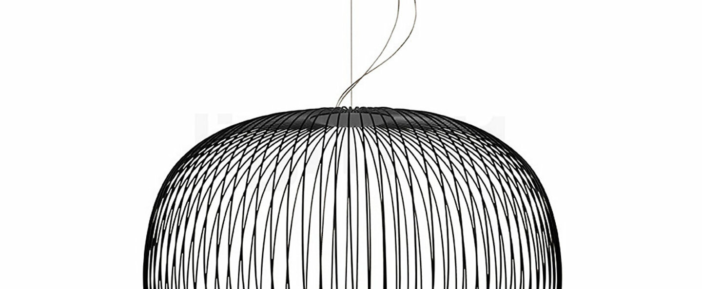 Suspension spokes 3 dimmable noir led 2700k 3220lm o62cm h42cm foscarini normal