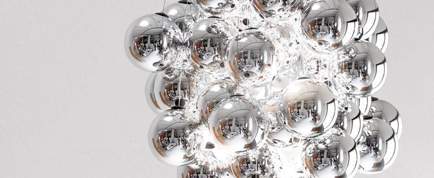 banner-image Suspension stochastic d87sp 48 spheres gris led 2700k 1035lm o40cm h60cm luceplan normal