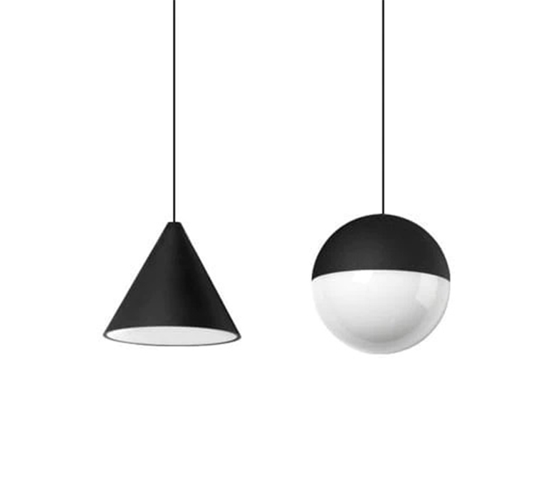 String light cone 12m alimentation sol  michael anastassiades suspension pendant light  flos f6481030 f6484030  design signed nedgis 113576 product