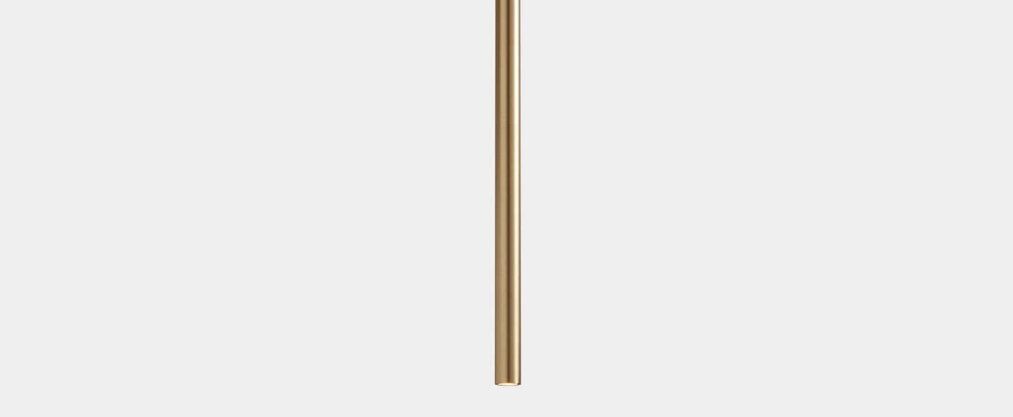 Pendant light, Stylus, gold, Ø3cm, H60cm LEDs C4 Nedgis Lighting