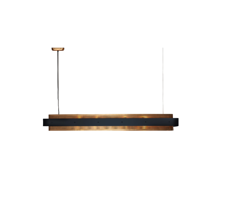 Tarya rectangle large studio gong suspension pendant light  gong ga 044 bl  design signed nedgis 128694 product