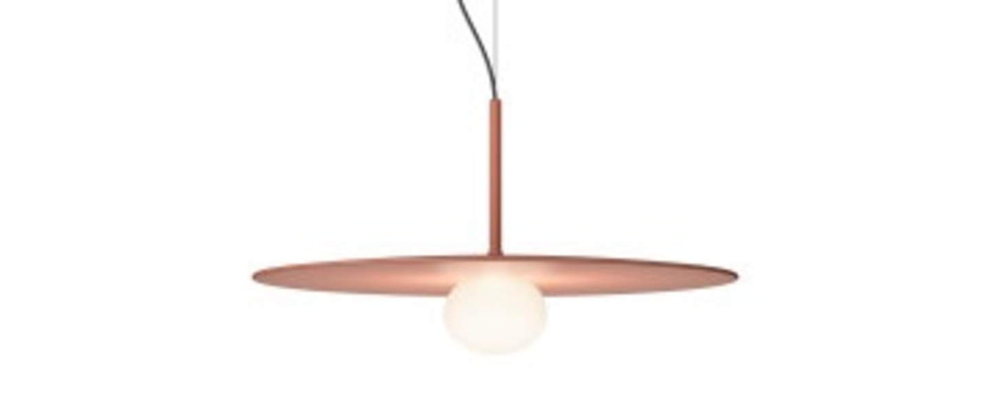 Suspension tempo 5776 rouge terre led dim 2700k 441 lm o40cm h21cm vibia normal