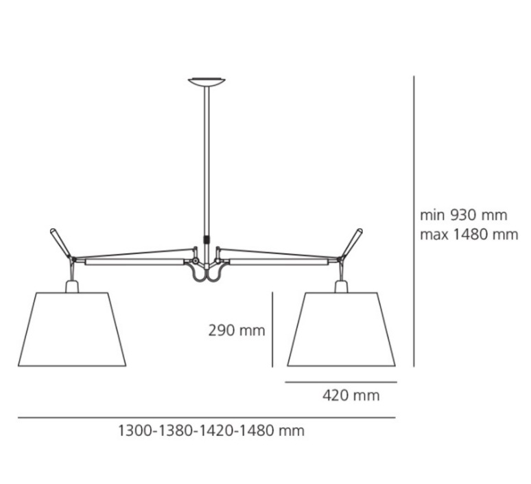 Tolomeo suspension basculante 2 bracci michele de lucchi suspension pendant light  artemide 0630010a 0780030a  design signed nedgis 115841 product