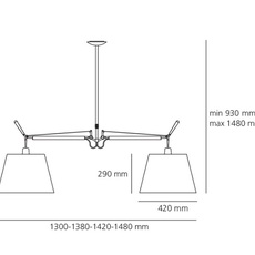 Tolomeo suspension basculante 2 bracci michele de lucchi suspension pendant light  artemide 0630010a 0780030a  design signed nedgis 115841 thumb