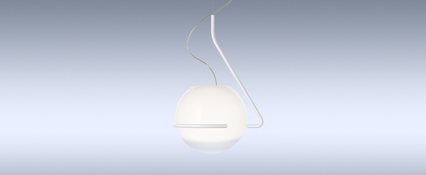 Suspension tonda blanc l39cm h59cm foscarini normal