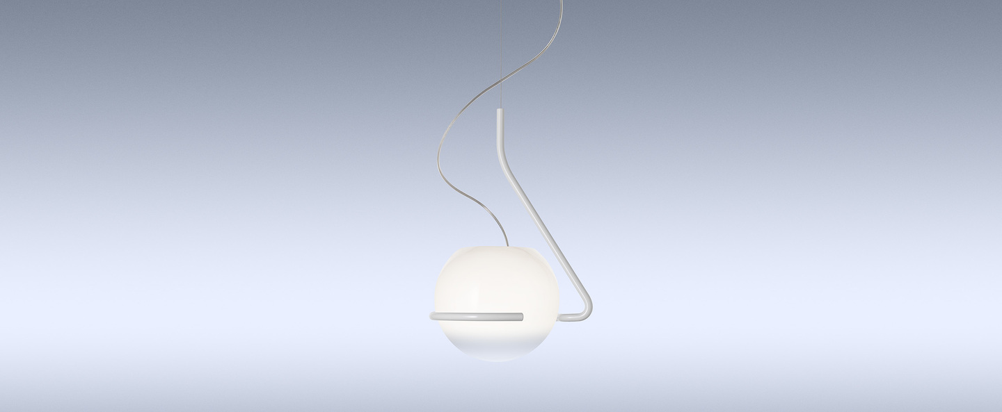 Suspension tonda piccola blanc l30cm h25cm foscarini normal