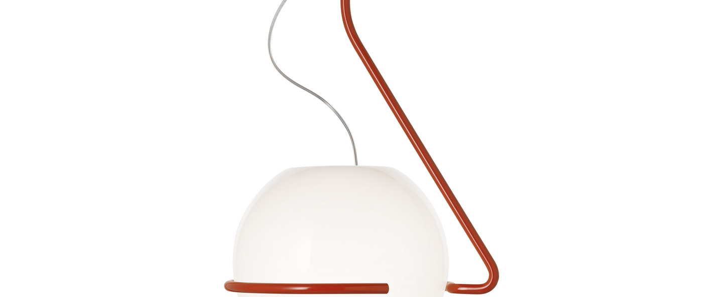 Suspension tonda piccola blanc rouge orange l30cm h25cm foscarini normal