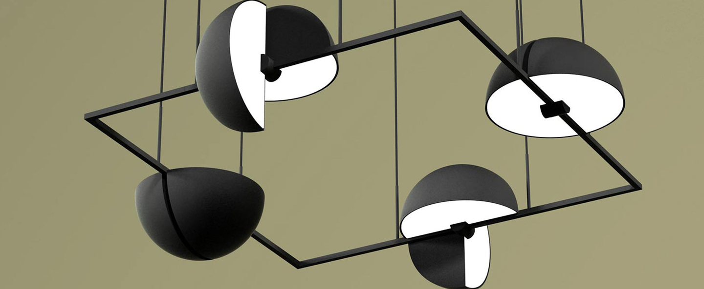 banner-image Suspension trapeze quartette noir led l74cm h28cm oblure normal