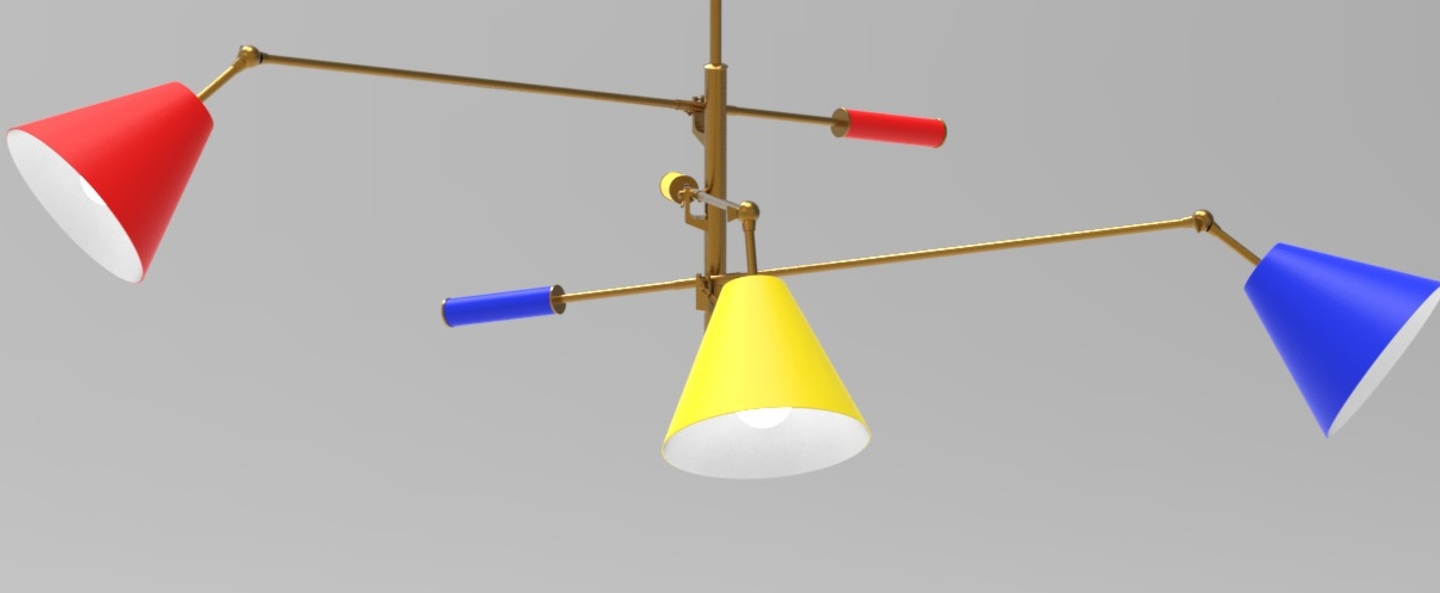 Suspension triennale reedition bleu rouge jaune o160cm h150cm arredoluce normal