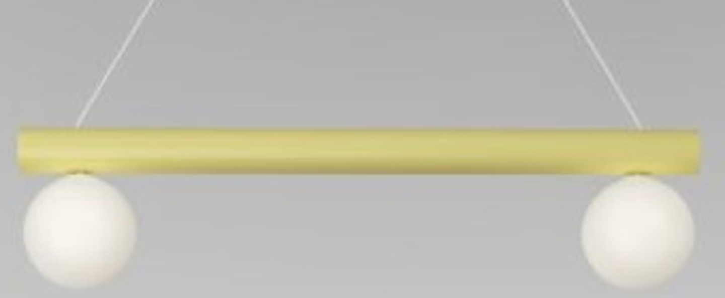 Suspension tube with globes and cones noir jaune clair l90cm h87 3cm atelier areti normal