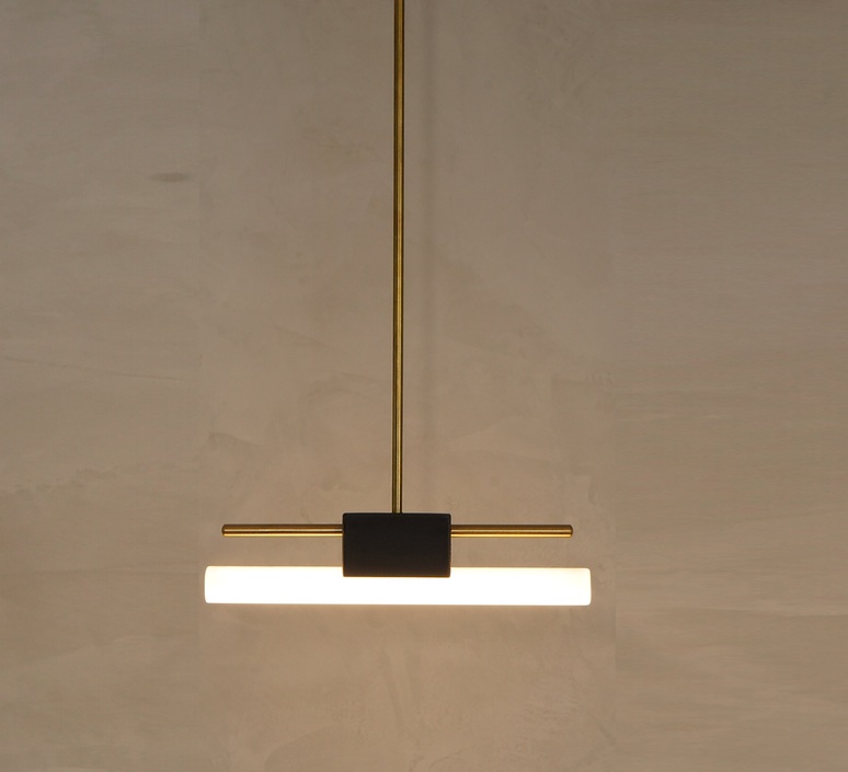 Tubus simple pendant mauricio obarrio suspension pendant light  contain tub 114 brushed brass carbon fiber  design signed nedgis 108631 product