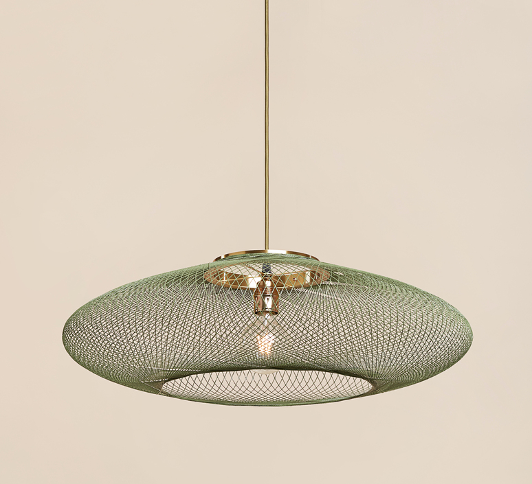 Ufo small soren blomaard anne lise heydra suspension pendant light  atelier robotiq ufo small mossgreen  design signed nedgis 134169 product