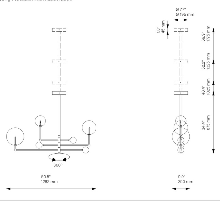 Universe studio schwung suspension pendant light  schwung b061 lbb  design signed nedgis 149441 product