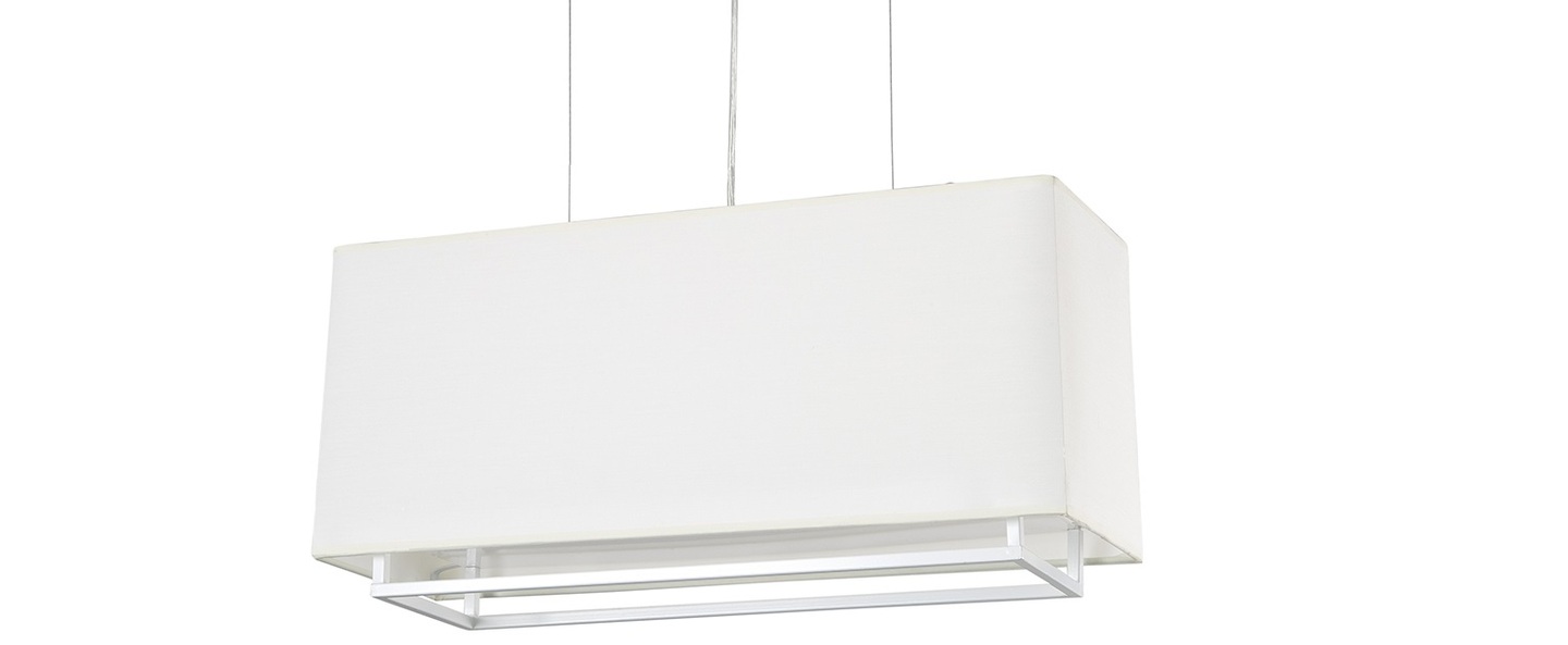 Suspension vesper 1 blanc beige l60cm h28cm faro normal