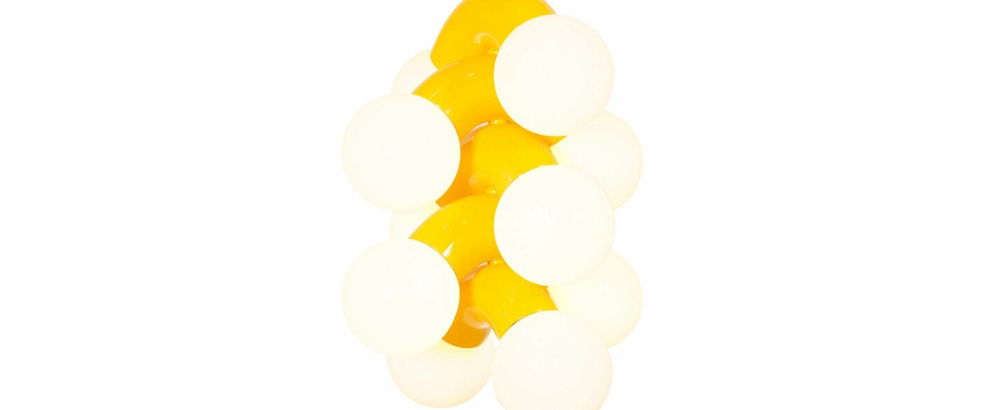 Suspension vine 5 pendant jaune cadmium led 3000k lm o42cm h57cm andlight normal