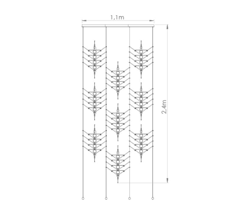 Vvv vantot suspension pendant light  dcw  9 vvv module gold  1 canopy start  1 canopy a   1 canopy b   design signed nedgis 104328 product