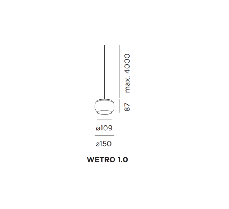 Wetro 1 0 studio wever ducre suspension pendant light  wever et ducre wetro1noir  design signed 32484 product