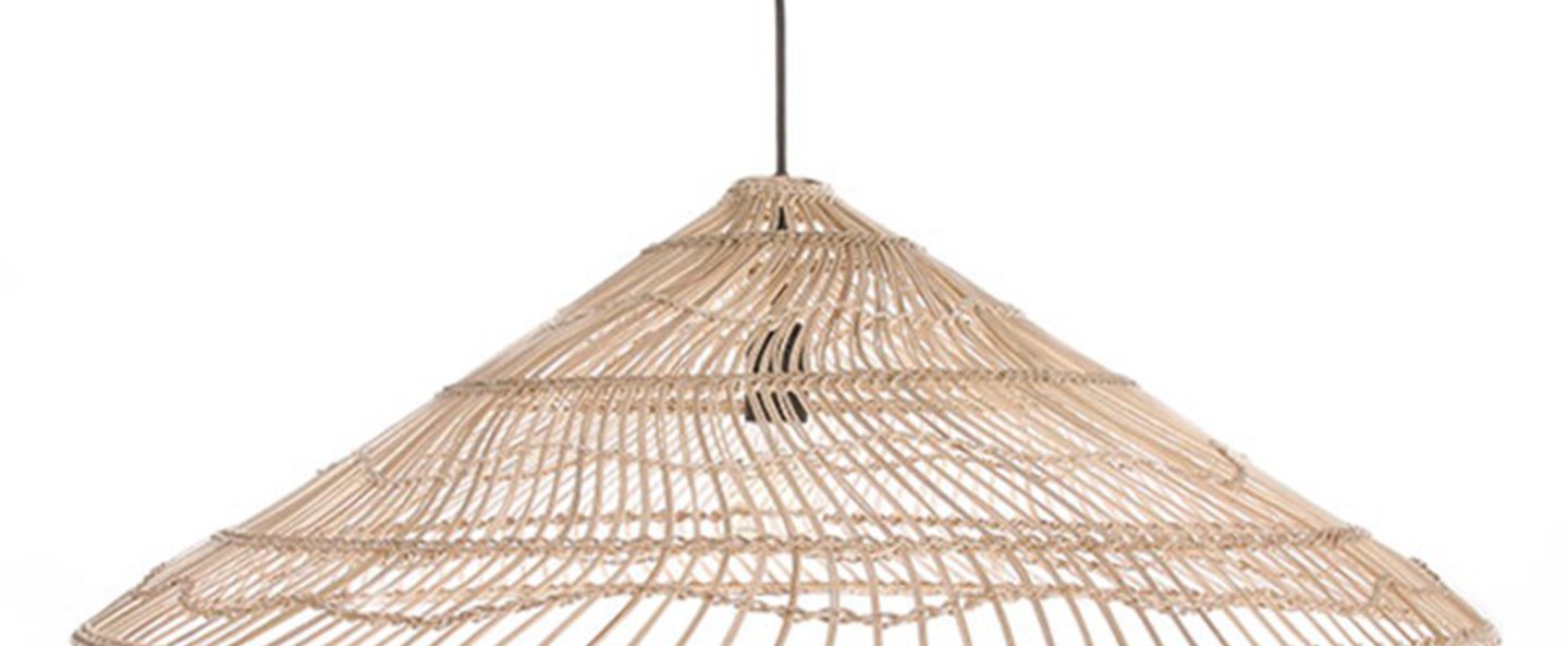 Suspension wicker triangle naturel o80cm h26cm hk living normal