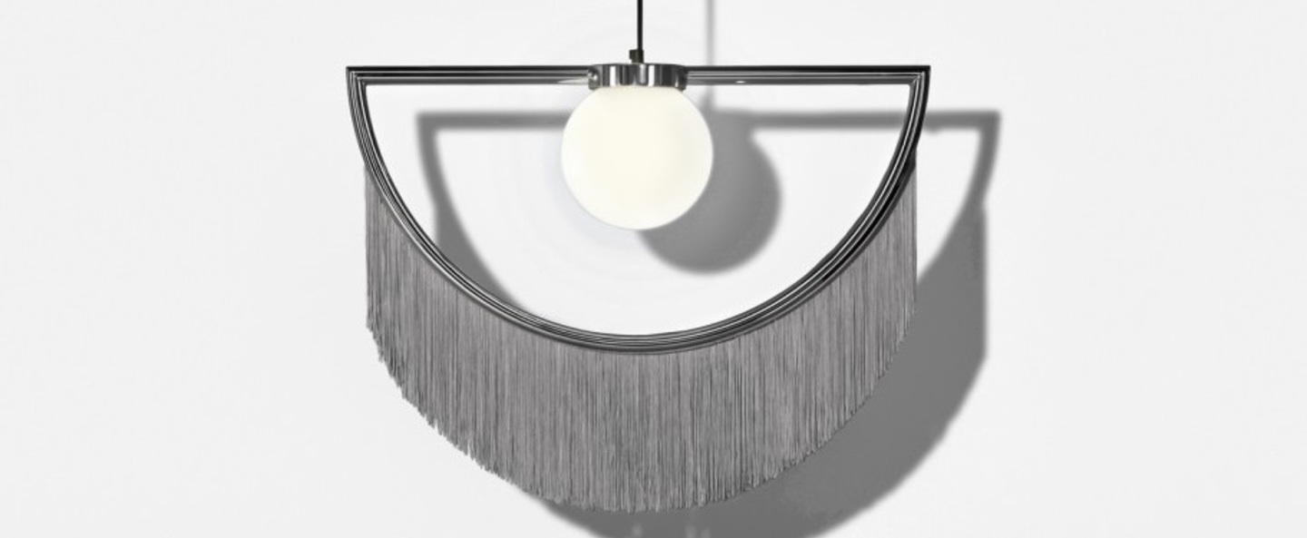 Suspension wink gris led l60cm h48cm houtique normal