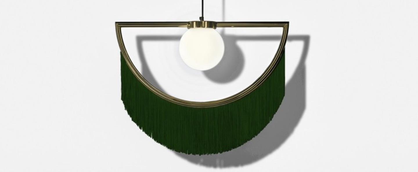 Suspension wink laiton vert led l60cm h48cm houtique normal