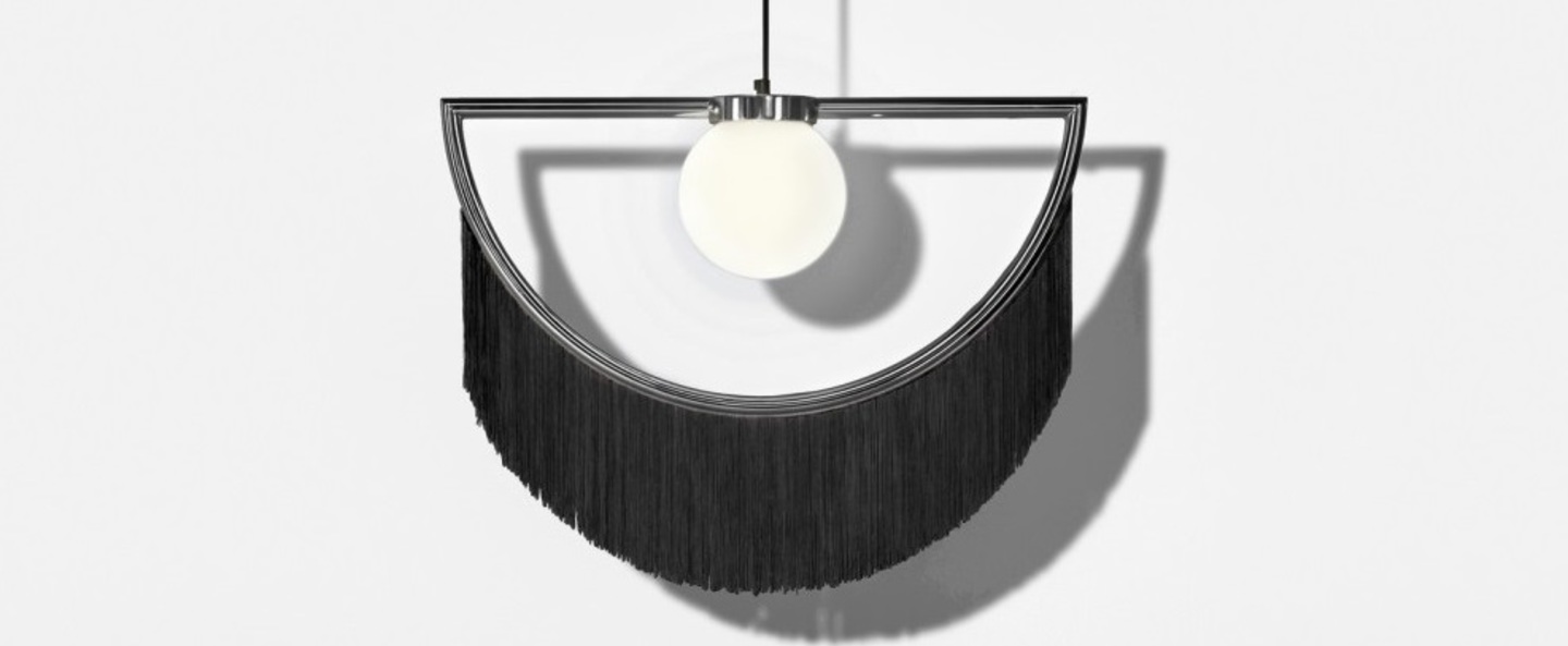 Suspension wink noir gris led l60cm h48cm houtique normal