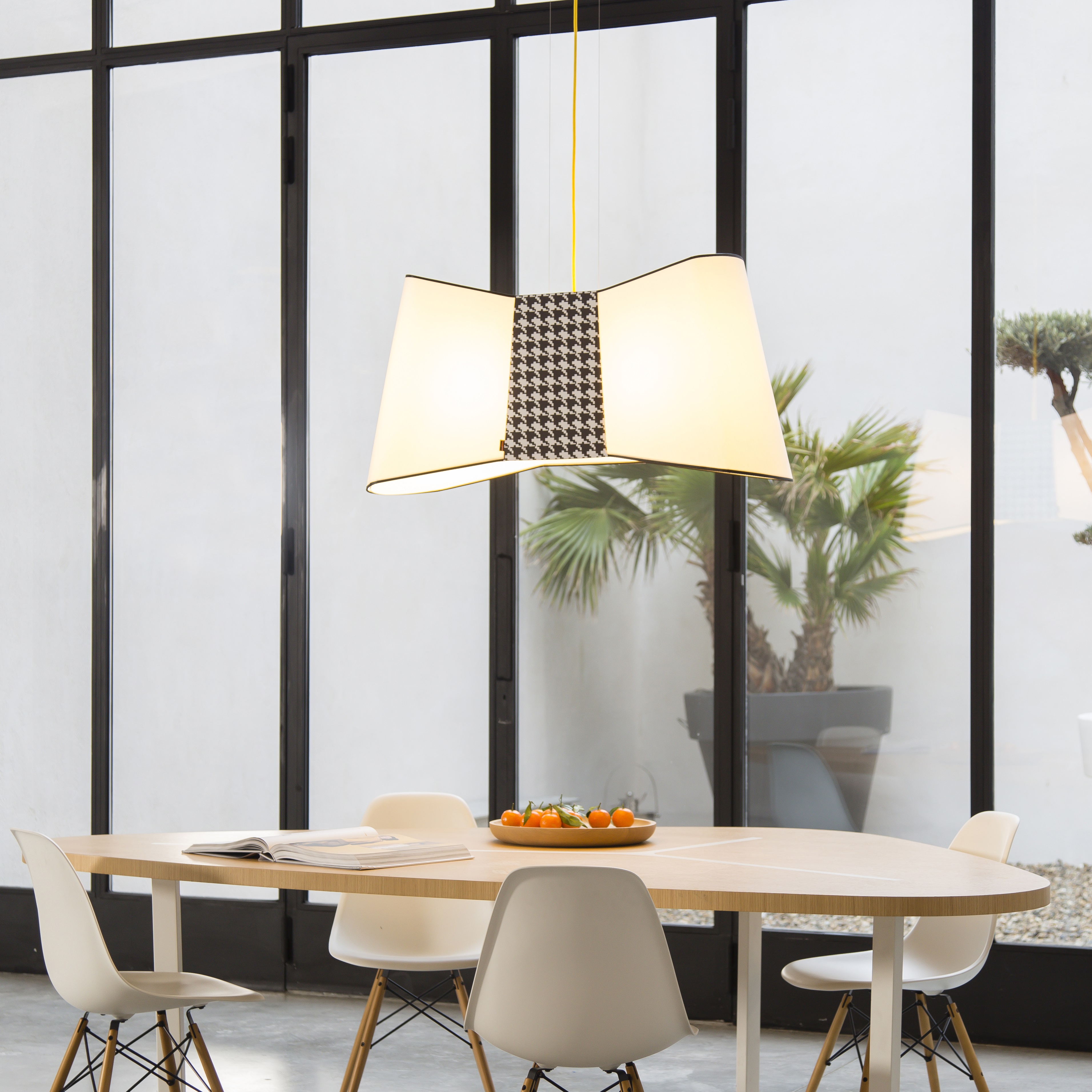 Suspension, XXL Grand Couture, blanc, pieddepoule, L100cm