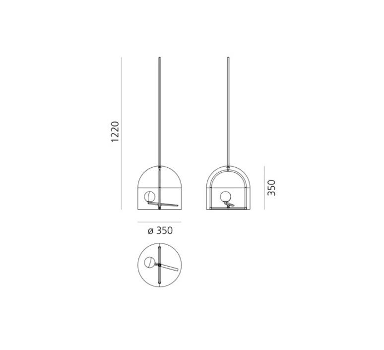 Yanzi neri et hu suspension pendant light  artemide 1103010a  design signed 43091 product