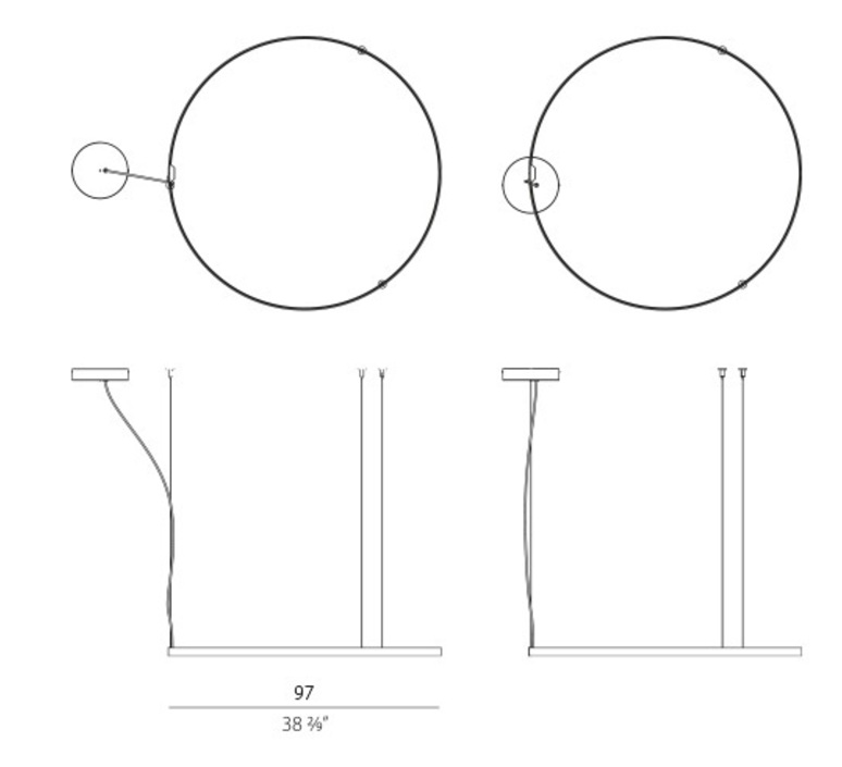 Zero round m03301 carlo panzeri suspension pendant light  panzeri  m03301 100 02 10  design signed nedgis 64204 product