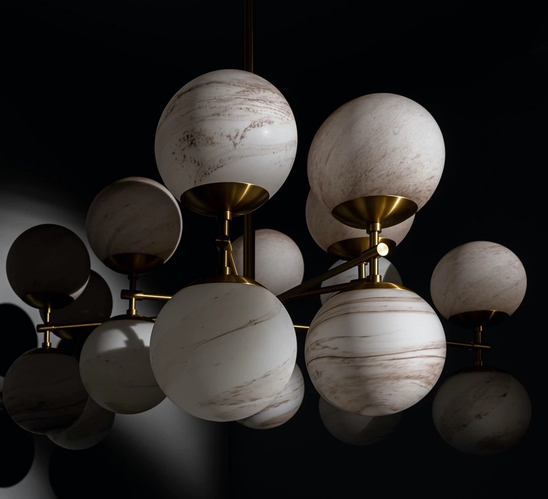 Zodiac studio schwung suspension pendant light  schwung b298 lbb marble  design signed nedgis 149455 product