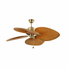 Ventilateur cuba vieil or chainette 4 pales ete hiver o132cm h54cm faro 136183 thumb