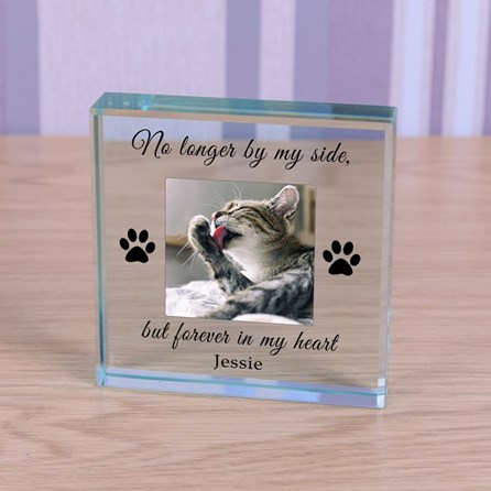 Personalised '... Forever In My Heart' Pet Memory Photo Glass Token