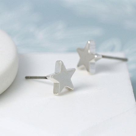 Small Silver Plated Star Stud Earrings Small Silver Plated Star Stud Earrings