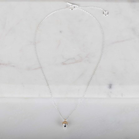 Sterling Silver And Gold Plate Acorn Necklace Stunning Silver and Gold Acorn Necklace