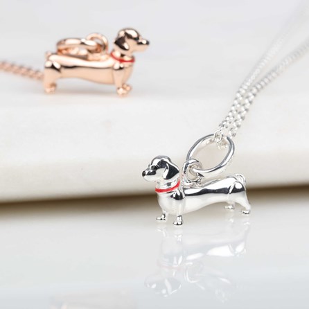 Solid Silver Dachshund Pendant Silver Dachshund Pendant