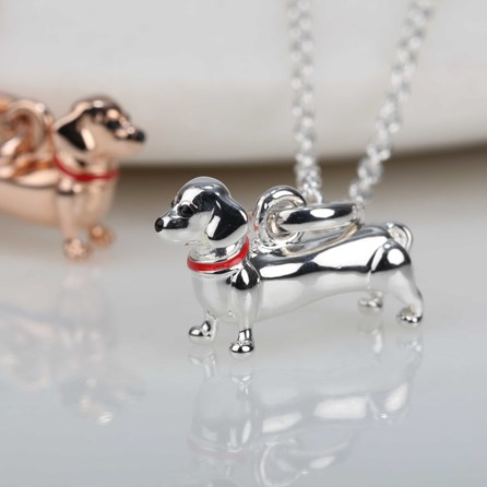 Solid Silver Dachshund Pendant Silver Dachshund Pendant