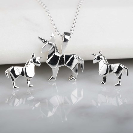 origami unicorn necklace