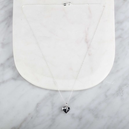 Stunning Silver Origami Heart Necklace Stunning Silver Origami Heart Necklace