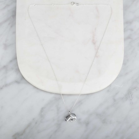 Personalised Solid Silver Origami Elephant Necklace Personalised Solid Silver Origami Elephant Necklace