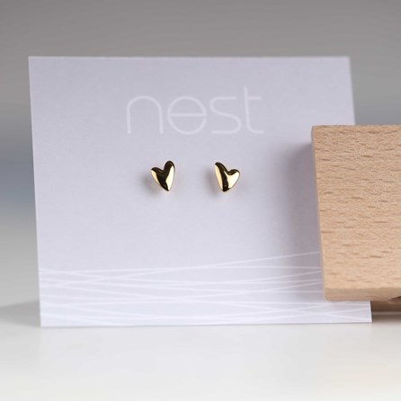 Devotion Heart Stud Earrings Devotion Heart Stud Earrings Gold