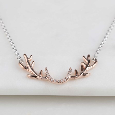 Sterling Silver Stag Antler Necklace Sterling Silver Stag Antler Necklace