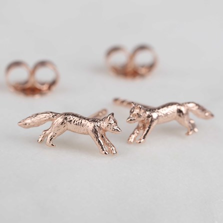 Sterling silver fox earrings Clearance