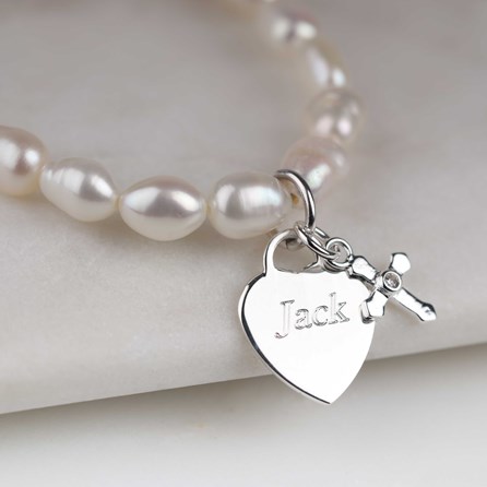 Children's Personalised Pearl Christening Bracelet Children's Personalised Pearl Christening Bracelet