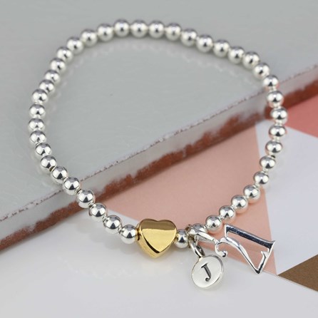 Personalised Milly Gold Plated Heart Bracelet Personalised Milly Gold Plated Heart Bracelet