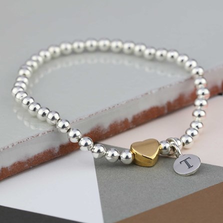 Personalised Milly Gold Plated Heart Bracelet Personalised Milly Gold Plated Heart Bracelet