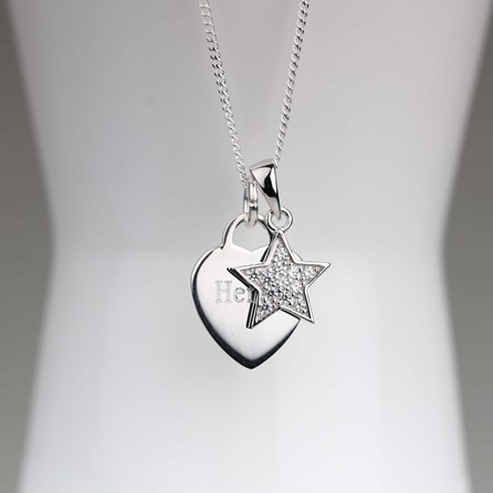 Personalised Children's Heart And Star Necklace Personalised Children's Heart And Star Necklace