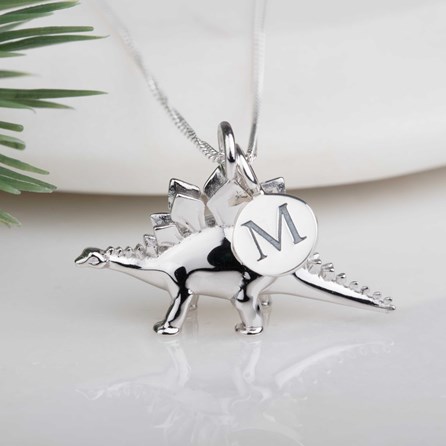 Personalised Stegosaurus Necklace Personalised Solid Silver Stegosaurus Necklace