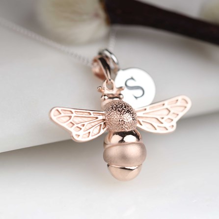 Personalised Queen Bee Necklace Personalised Queen Bee Necklace Rose Gold