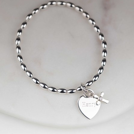 Personalised Children's Christening Cross Bracelet Personalised Children's Christening Cross Bracelet