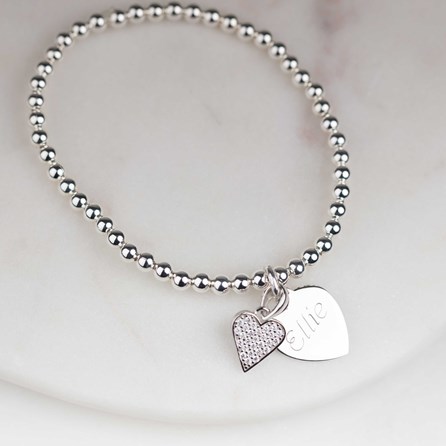 Personalised Children's Silver Heart Skinny Bracelet Personalised Children's Silver Heart Skinny Bracelet
